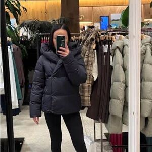 Aritzia black duvet puffer jacket short